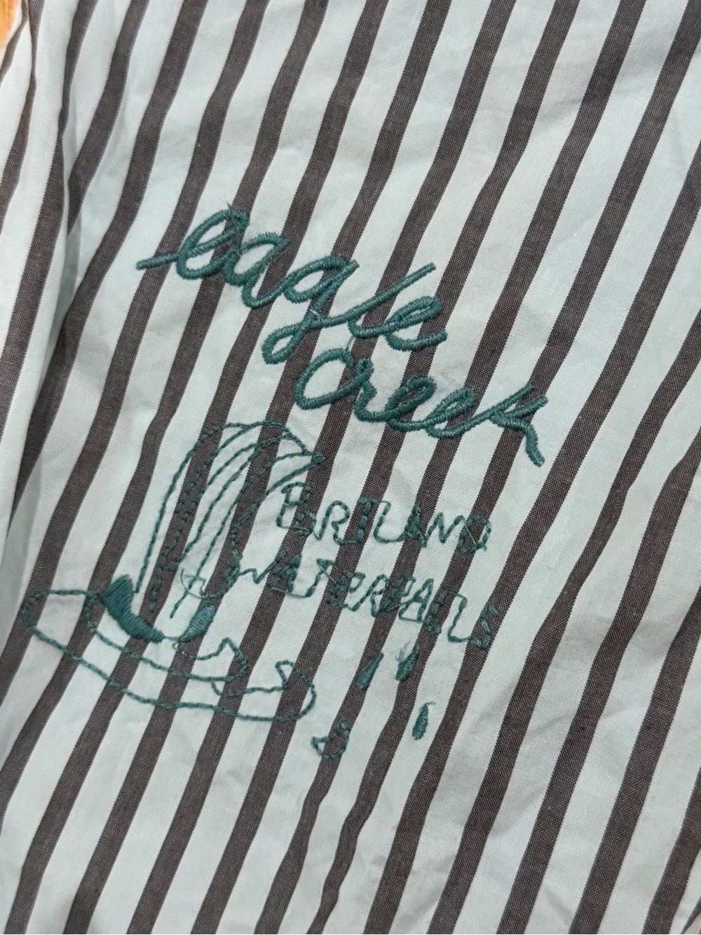We The Free Striped Button-Down Shirt with Multicolor Embroidery - Picture 6 of 10
